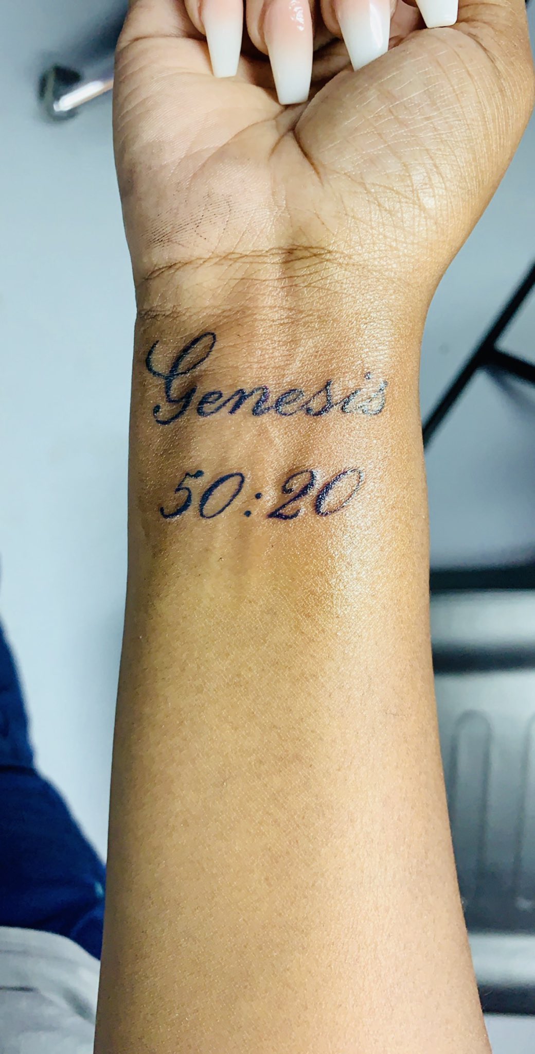 JoieChavis on Twitter: "Very First Tattoo #Genesis50:20  https://t.co/PeUPZWB6et" / Twitter