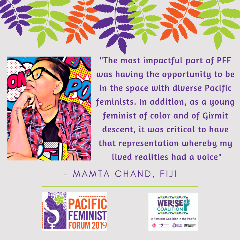 pacfemforum's tweet photo. Mamta's key takeaway from the inaugural Pacific Feminist Forum was "the continuous strengthening of the intergenerational learnings along with building the movement with other Pacific young women leaders".
Read the rest of Mamta's reflection here: https://t.co/JT55bvVwGC https://t.co/mqDNsOb9xO