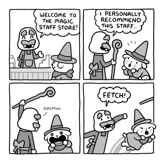 Can't remember if i ever posted my Magic Woof comics to twitter. It's probably my favourite thing i've ever made!