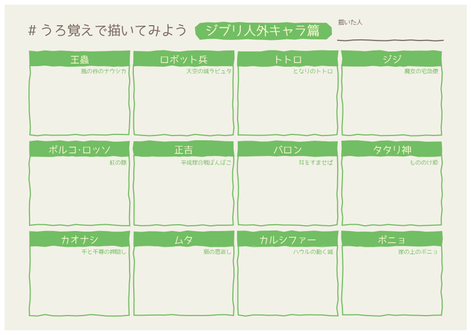 うろ覚えで描いてみよう