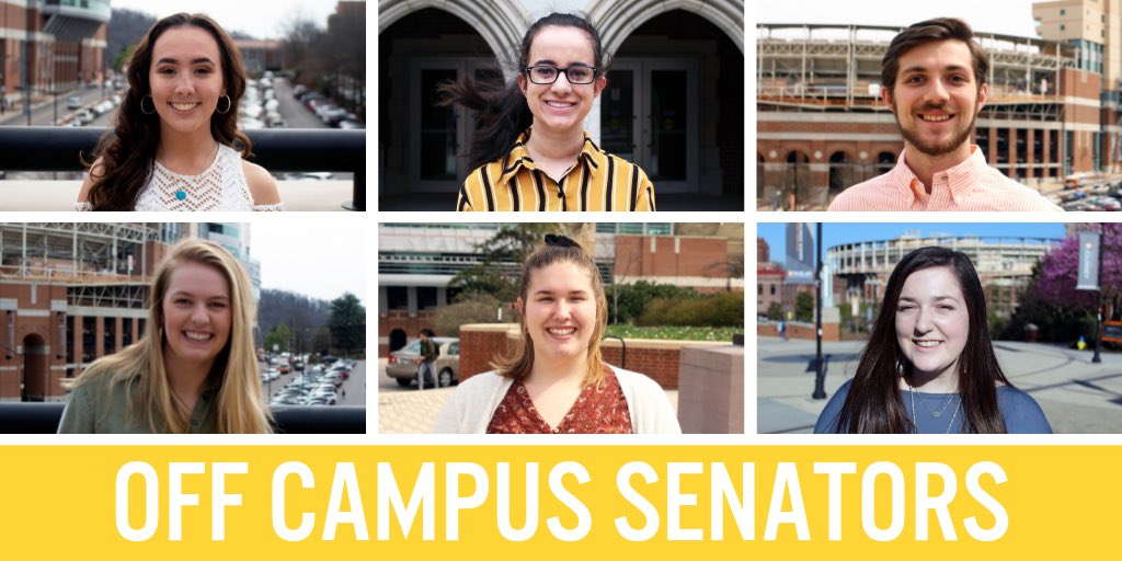 Impact_UT's tweet photo. And here’s the second half of our Off-Campus Senators! Nikki Hernandez, Ashley Moore, Travis Dukes, Mary Grace Hinton, Katie Gougue, and Liv Bell can’t wait to #MakeAnImpact! https://t.co/fDGXvC8crg