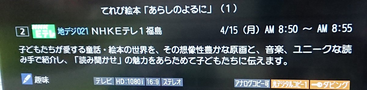 うんぱり 2y 最近9時前のてれび絵本をちょこちょこチェックするようになった まとめて再生して息子の暇潰しにしてる わたしのワンピースとあらしのよるにが放送されるよ 人気作品だから子どもウケ良いかもしれない