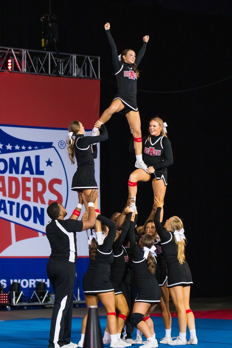 AStateSpirit's tweet photo. Take us back to Daytona! But first, TRYOUTS! Good luck to everyone this weekend at A-State Cheer tryouts! Arrive with all application paperwork on Friday. Registration will begin at 5:30pm and tryouts will promptly start at 6pm at the Red Wolf Center. #WolvesUp #3F2P1G https://t.co/LceWft7RIk