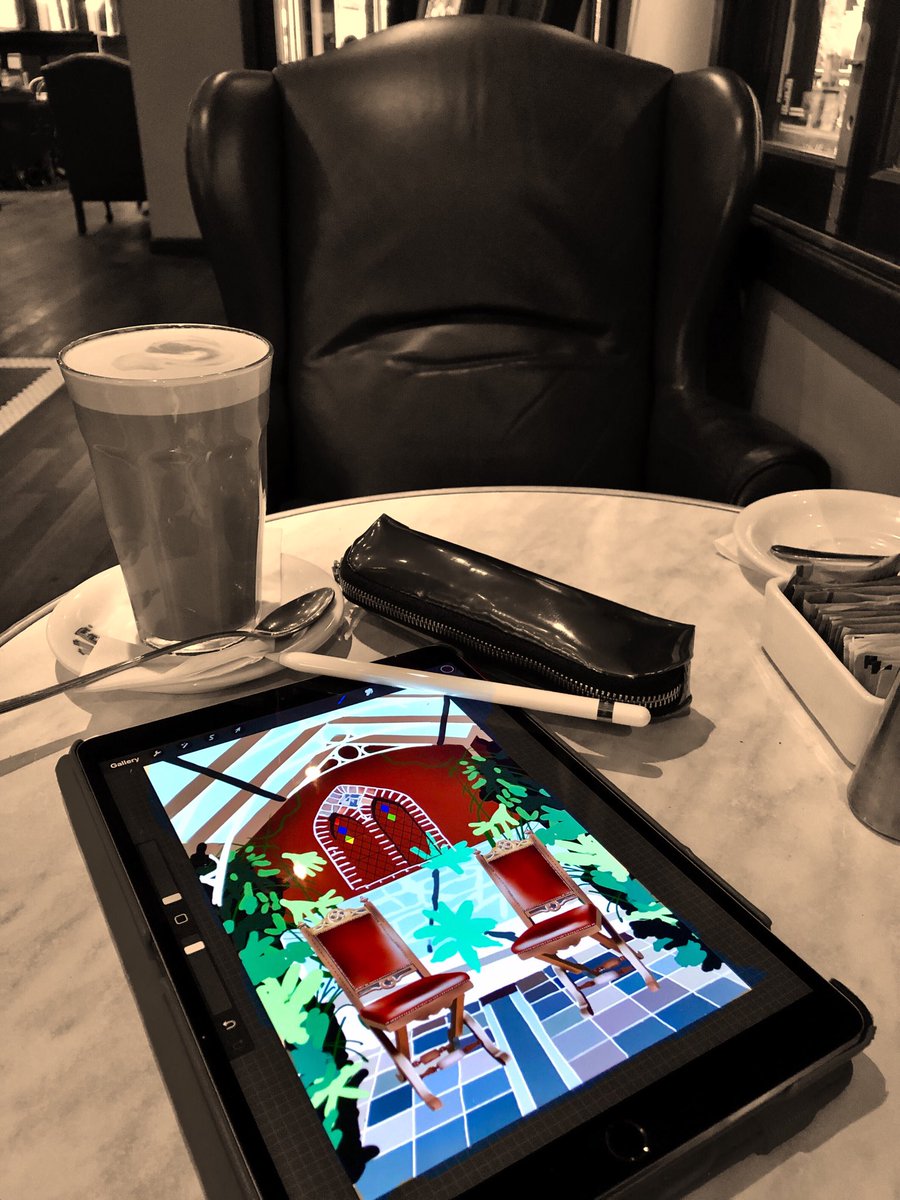 I really am enjoying drawing these ecclesiastic chairs ... #illustration #Artwork_by_silva #sereninspired #silva #artistsofinstagram #workinprogress #cafe #coffee  #ipadpro #applepencil  #architecture   #lifestyle  #latte #ecclesiastical #church #bohemiangarden