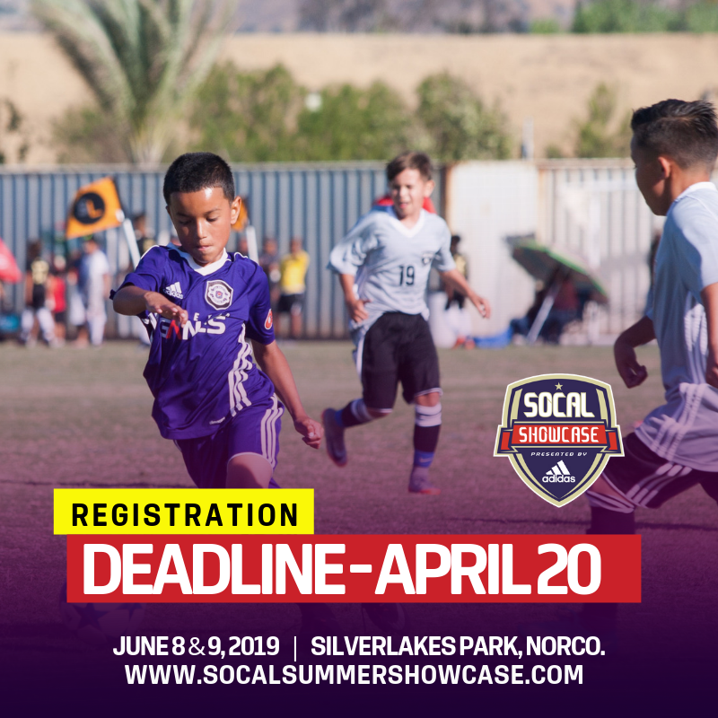 SocalshowcaseLA's tweet photo. Earn your Medals and Trophies on the field at the SoCal Summer Showcase at Silverlakes. June 8 &amp; 9, 2019. Register at https://t.co/M59Z8BYLys #SSS2019 #Compete #Commit #Nextlevelteams #OneLocation #NoConflicts #SamedayCheckIn #WorldClassFacility #BalancedBrackets https://t.co/M7dRELPqbF