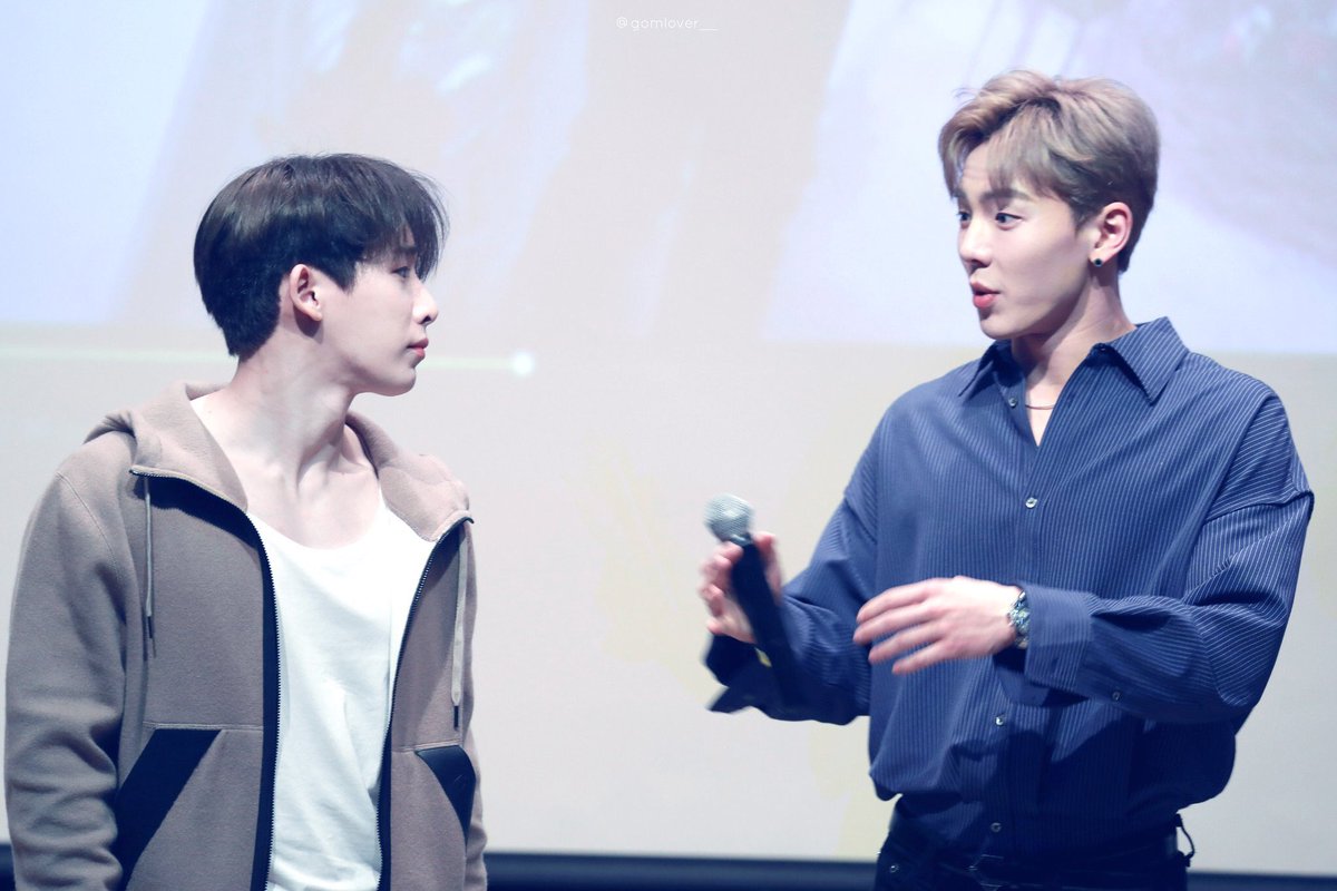 96. trying to explain to wonho how much we love his cheeks