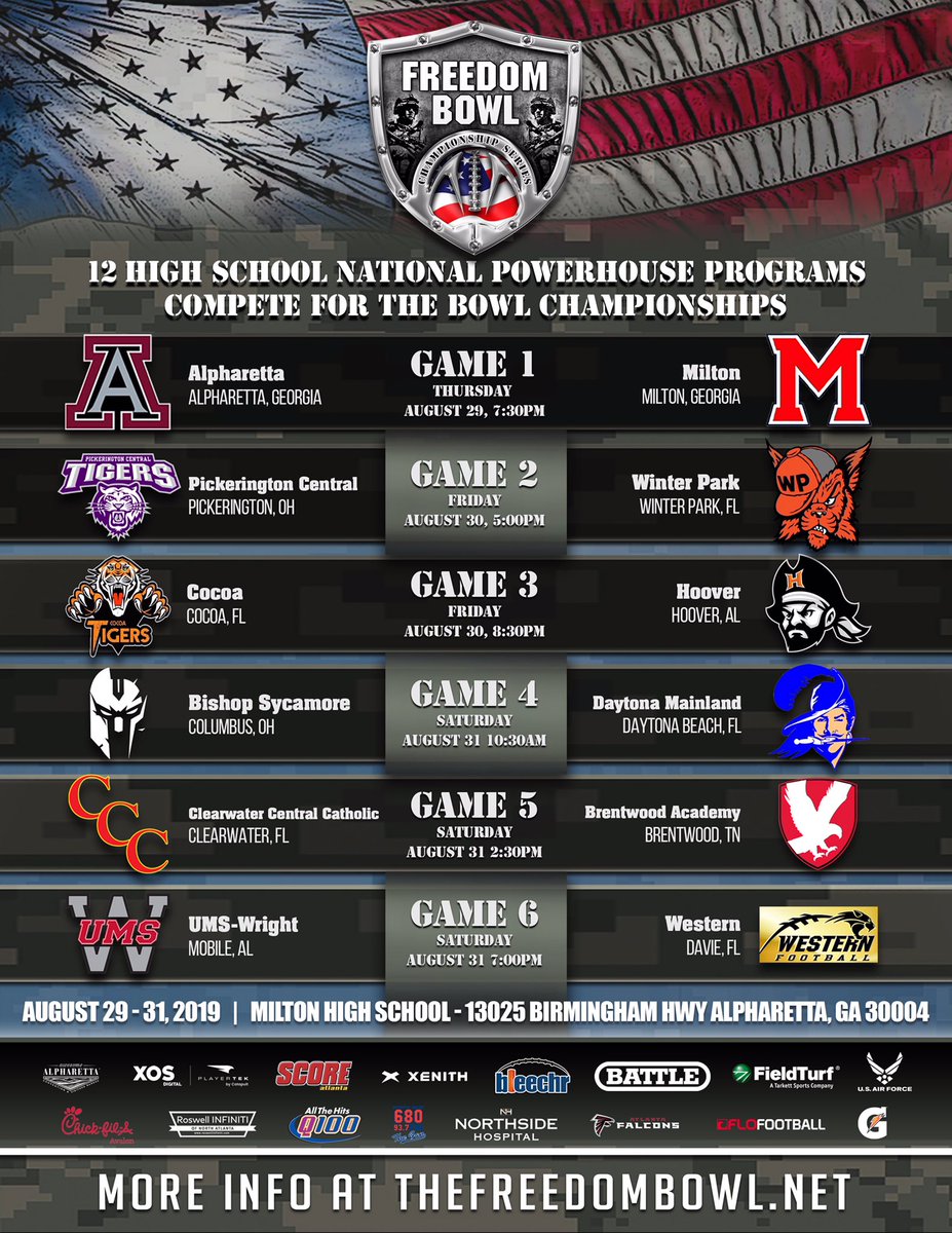 The 2019 Freedom Bowl matchups are set!