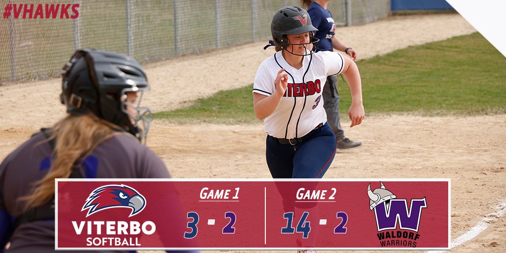 viterbovhawks's tweet photo. Viterbo Softball goes 2-0 against @WaldorfWarriors today. #vhawks

Combined Game Stats:
Katelin Gilbertson: 1 hit, 3 RBIs, 1 run
Taylor Vance: 4 hits, 2 RBI, 3 runs
Sonya McCormick: 4 hits, 4 RBIs, 2 runs
Alyssa Nilssen: 1 hit, 2 RBIs, 1 run
Autumn Olson: 3 hits, 3 runs https://t.co/v6lOklCLNO