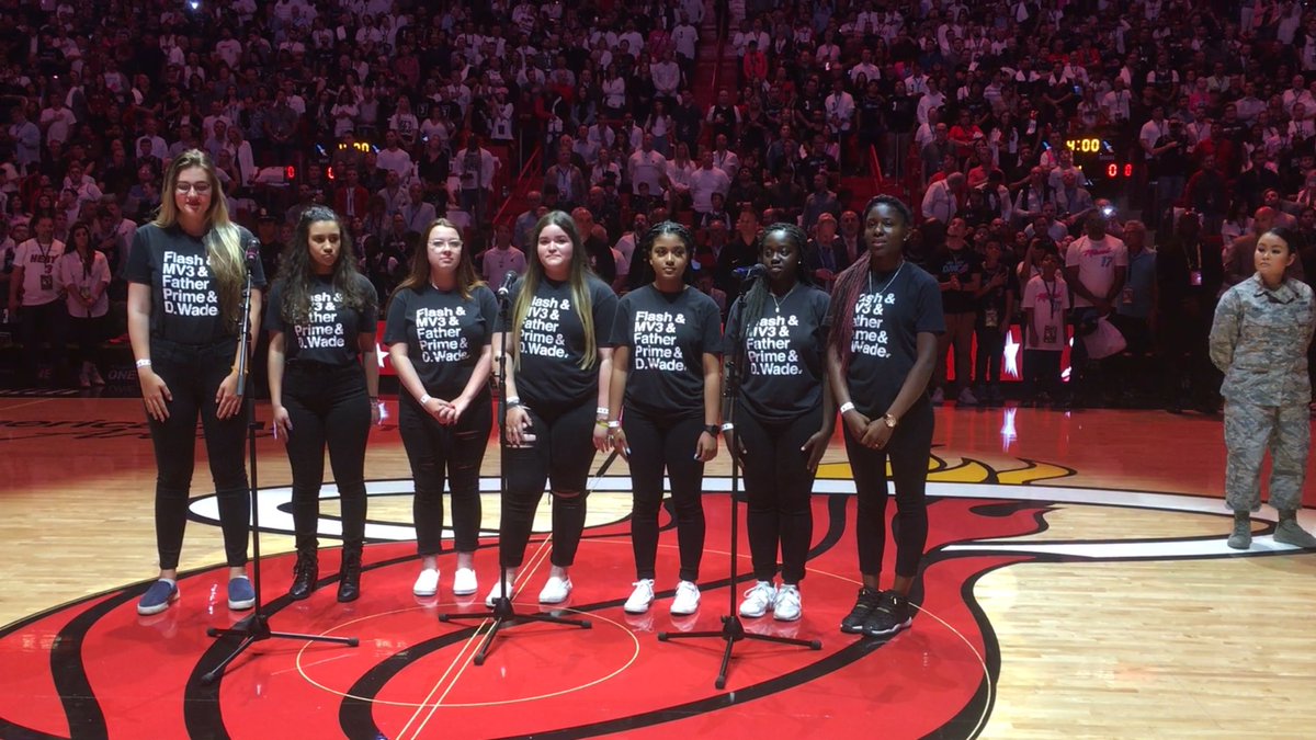 Thank you <a href="/MiamiHEAT/">Miami HEAT</a> for inviting us to sing the National Anthem tonight. #L3GACY #MSDstrong
