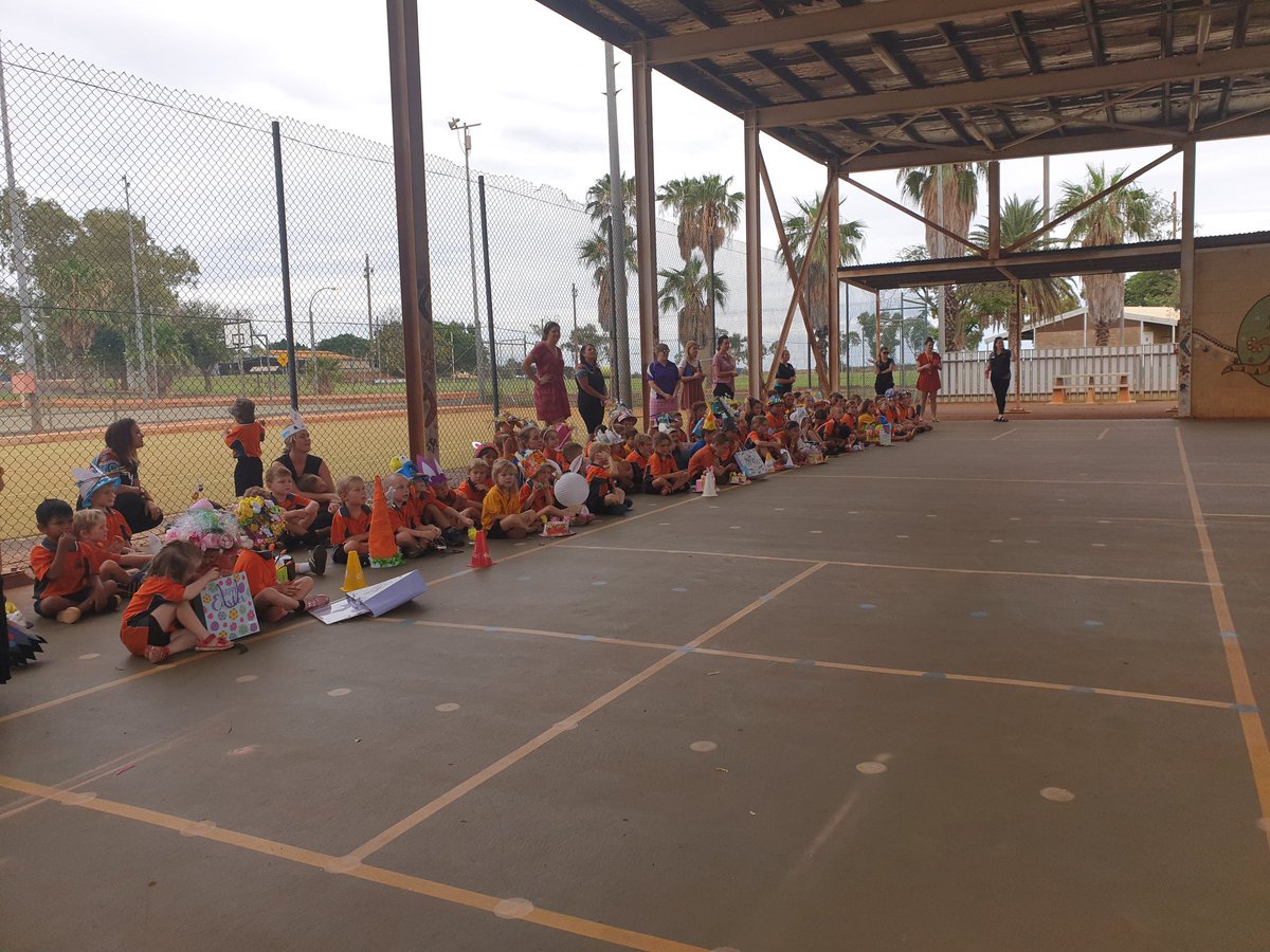Easter bonnet judging underway @pannaprimary  fantastic effort by all involved