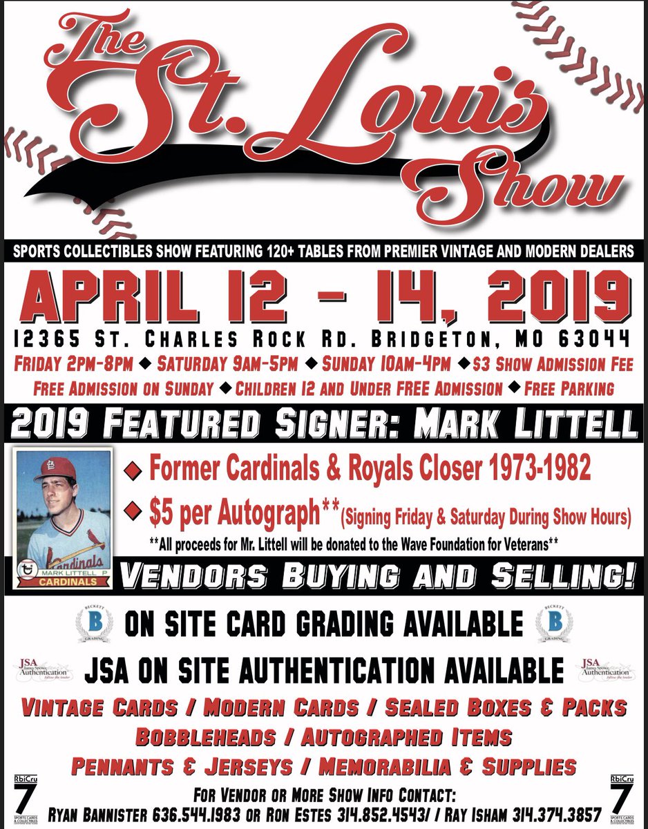 3 days until....
The St Louis Show @mhcardshow April 12-14! #TheSTLshow #stlouis #cardshow #memorabilia #baseballcards #topps #upperdeck #panini #bgs #jsa #whodoyoucollect #sportsmemorabilia @DandRSportscard @Ballcardxchange @SportsCardJunct @CardDirect @beckett_grading @JSALOA
