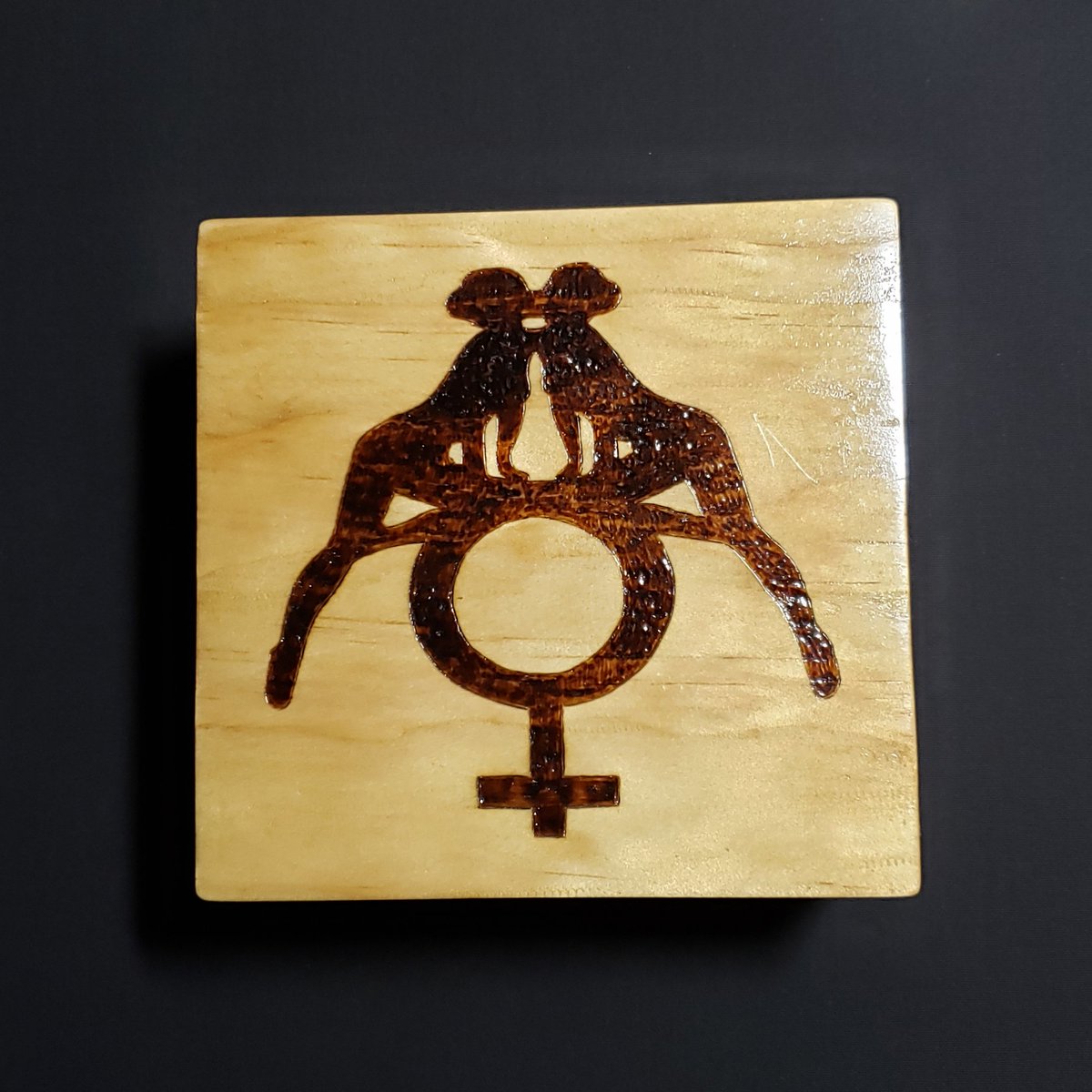 AnderWoodArt's tweet photo. #HandmadeWoodBox with a #Lesbian design burned into the lid and #MrsAndMrs on the front. #LGBTQ #MarriageEquality #Wedding #HersAndHers #WifeAndWife #Gift #Keepsake #Pyrography #Woodburning #WoodBurned #Birthday #Easter #AndersonWoodDesigns #Etsy https://t.co/9tbk3v36e5 https://t.co/ujco1ZKSed