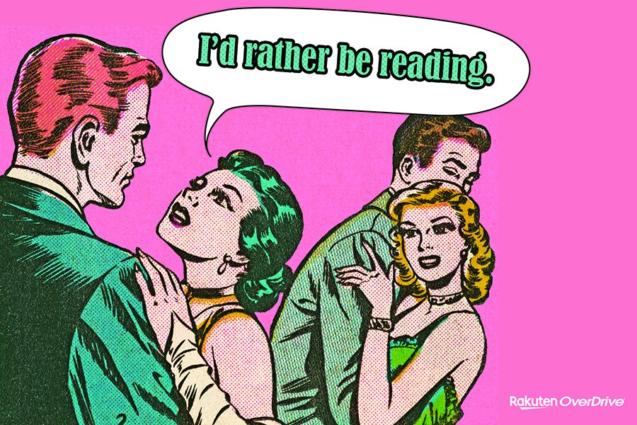 a cartoon strip syle illustration of two couoples dancing