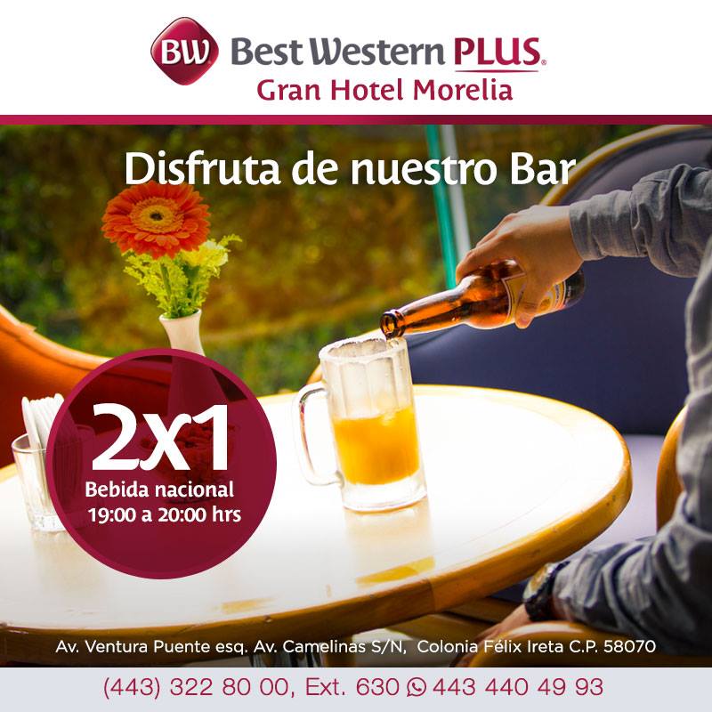 BWPlusMorelia's tweet photo. Después de trabajar, ¡te esperamos en nuestro bar! 🍻 https://t.co/WMObWROUWR