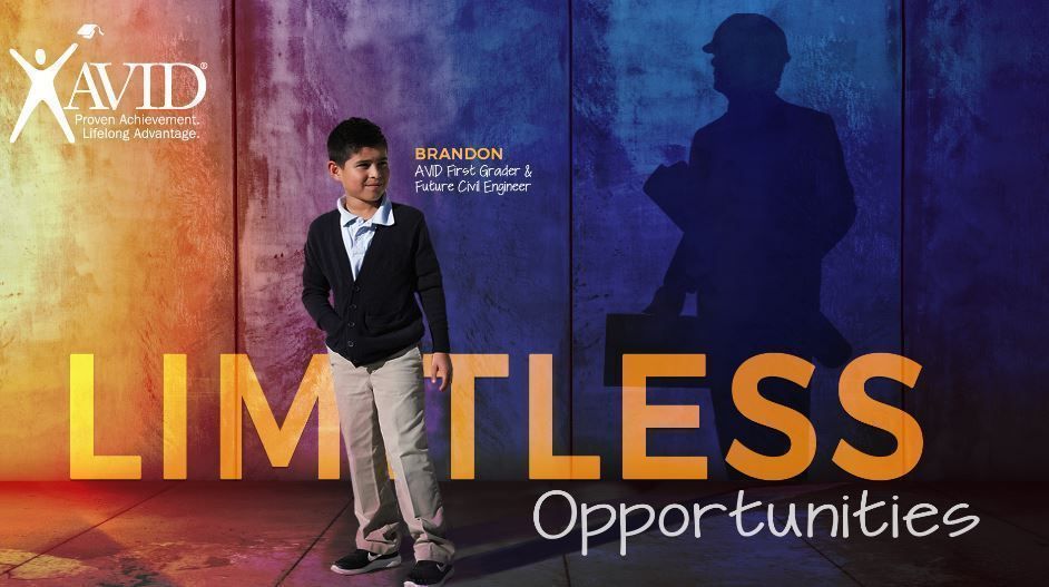 Our theme for 2019 is Limitless Opportunities! We believe that when students are given access to rigorous learning opportunities and the academic and social support they need to thrive, their career and life possibilities are truly limitless. #ThisIsAVID