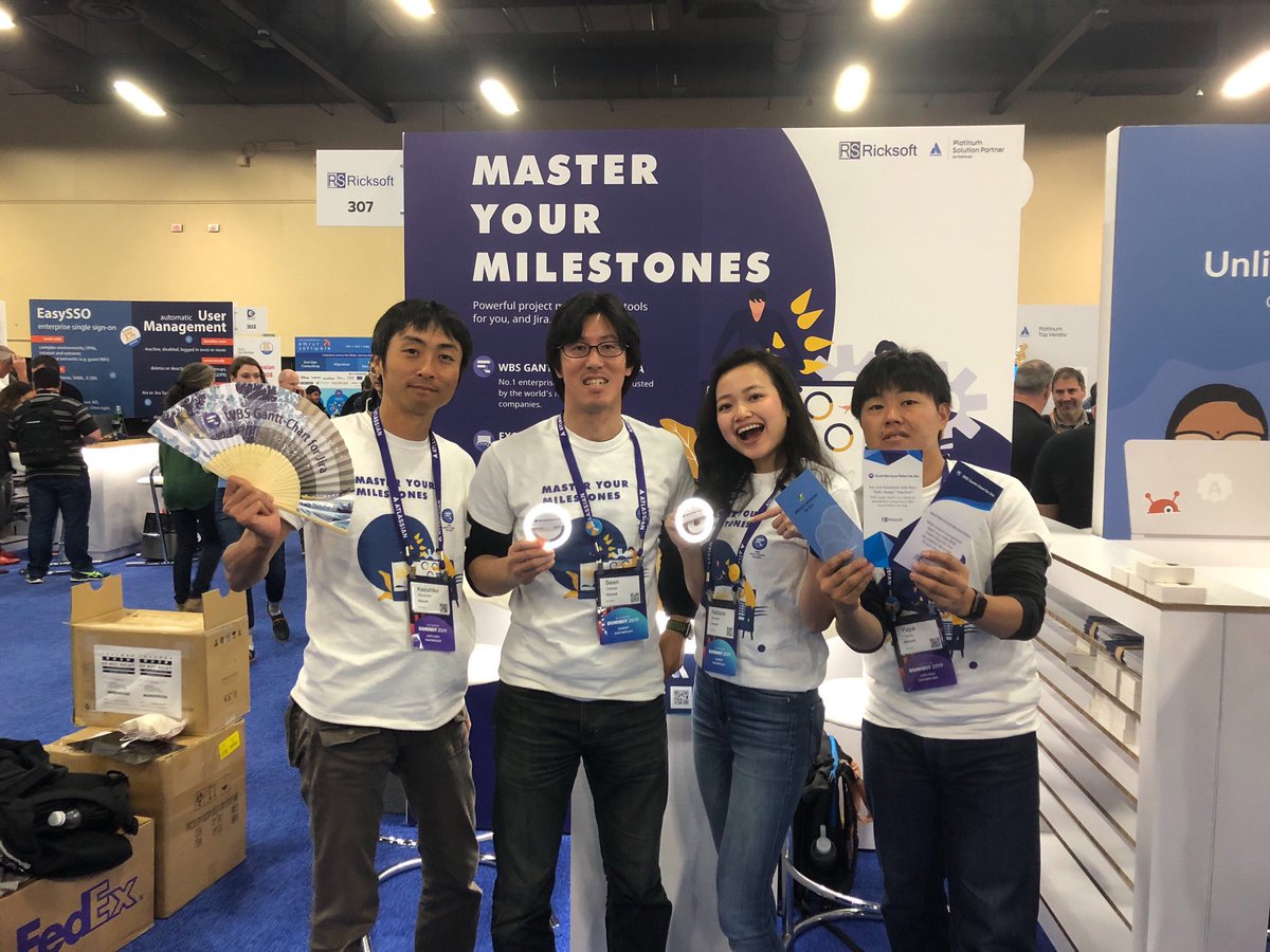 RicksoftKK's tweet photo. 今年もアトラシアンサミット2019が始まりました。ブースでおまちしてます!
#AtlassianSummitJP #wbsganttchart https://t.co/BJZ6vjfTO1