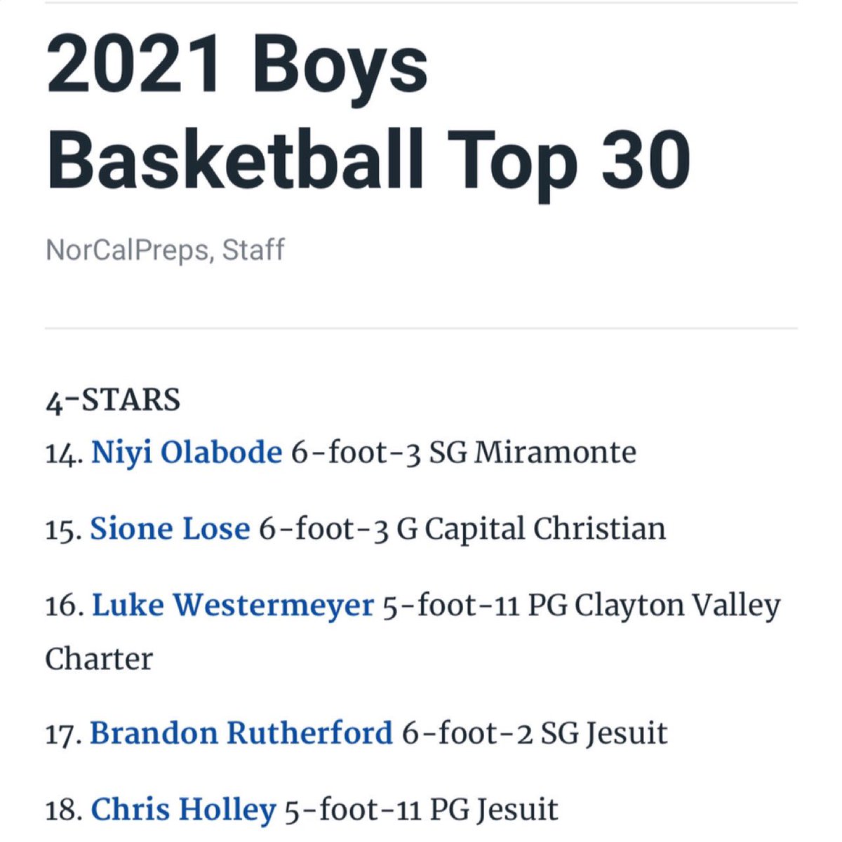 Christopher M.Holley (@chrismholley) on Twitter photo Proud of <a href="/IamChrisHolley/">Chris Holley</a> for making the TOP 30 BBall players in NorCal for the C/O 2021! Way to go <a href="/TeamSac916/">Team Sacramento</a> Proud of <a href="/IamChrisHolley/">Chris Holley</a> for making the TOP 30 BBall players in NorCal for the C/O 2021! Way to go <a href="/TeamSac916/">Team Sacramento</a>