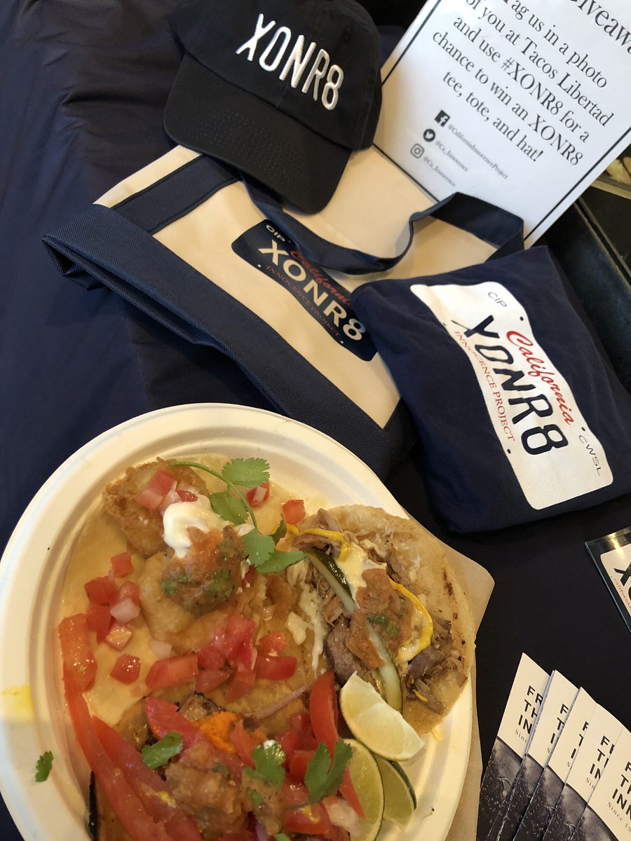 Eating tacos for a great cause!! #XONR8 @CWSL_News <a href="/CA_Innocence/">CA Innocence Project</a> Come thru! It’s going on until 8pm! <a href="/tacoslibertad/">Tacos Libertad</a>