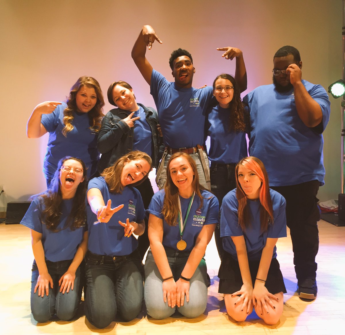 EMU_ActiveMinds's tweet image. •We present to you: our new eboard (sitting below our current eboard)!•
From left to right...
Member at large: Star
Secretary: Pallas 
President: Maddy
VP: Jenny
Treasurer: Juwan

Congratulations, Eagles! You are true stigma fighters ✊🏼