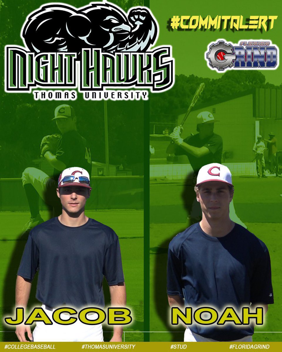 FLGrindBaseball's tweet photo. #CommitAlert !! Congragulations to Jacob and Noah Petterson for signing to Thomas University! They'll be playing for @NightHawkBaseba this fall! https://t.co/Wwu8BlYZ3v