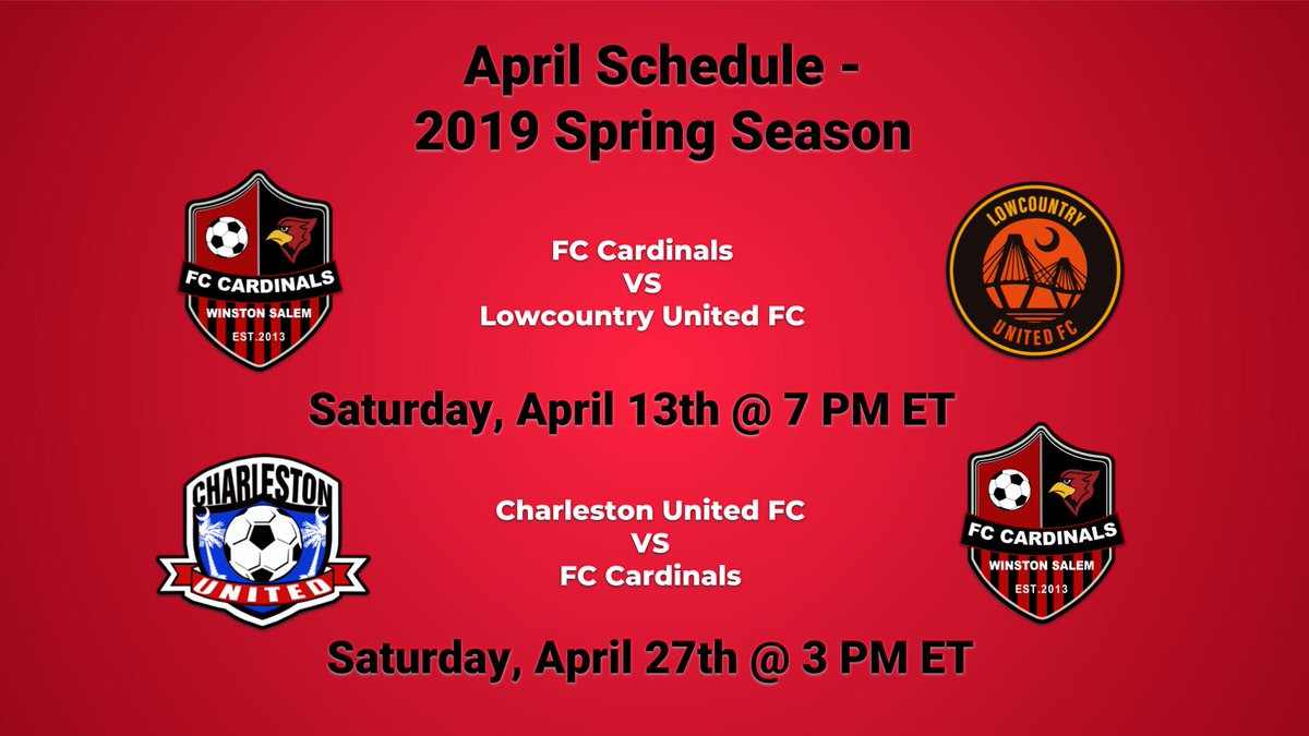 FCCardinalsNest's tweet photo. 📌 Mark your calendars for our next games in April!
#UPSL #FCCardinals #WinstonSalem #ItsYourClub #EsTuClub #Soccer https://t.co/A2kV8N5qFh
