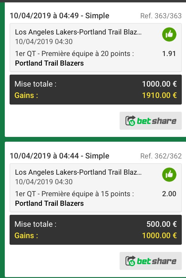 SscanX's tweet photo. On s’arrête jamais avec la NBA 🤑🤑🤑💰💰💰💸💸💸 #fdj #ParionSport #TeamParieur #TeamParieurs #basketball #basket #NBAextra #NBA #NBAPlayoffs #NBA2K19 ⁦@BoozPFP⁩ ⁦@NbaByBooz⁩ https://t.co/hEgwc56TX3