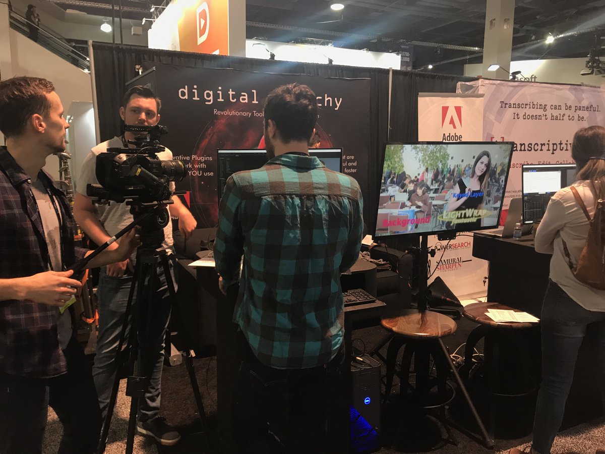 Digital_Anarchy's tweet photo. Another great busy day at #NAB2019! Special thanks to #GalsNGear for the awesome #womenintech panel. Tomorrow our demo schedule starts with #PowerSearch at 9:55! See you all Booth #SL6310! ππΌπΊπ»π¬
#DigitalAnarchy #Transcriptive #videoproduction #NABShow #nabshow2019 https://t.co/079peFBjQY