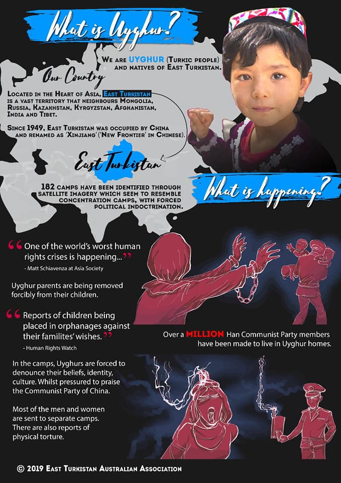 ICVaus's tweet image. ICV with the East Turkestan Association organised a #rally at the #StateLibrary lawns this afternoon 6 April at 1.00 pm to raise awareness of the persecution of #Ughyur #Muslim Community in China.