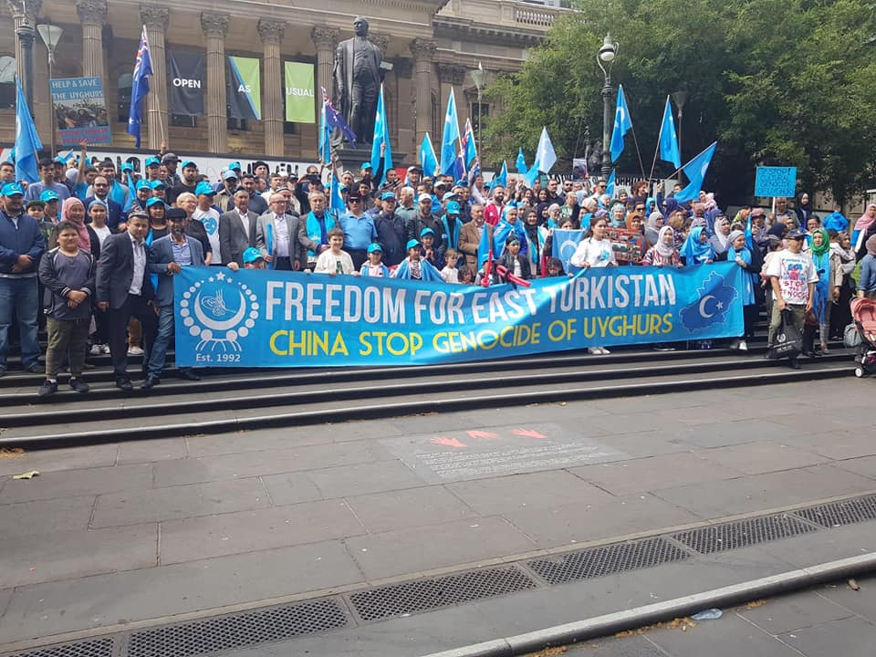 ICVaus's tweet image. ICV with the East Turkestan Association organised a #rally at the #StateLibrary lawns this afternoon 6 April at 1.00 pm to raise awareness of the persecution of #Ughyur #Muslim Community in China.