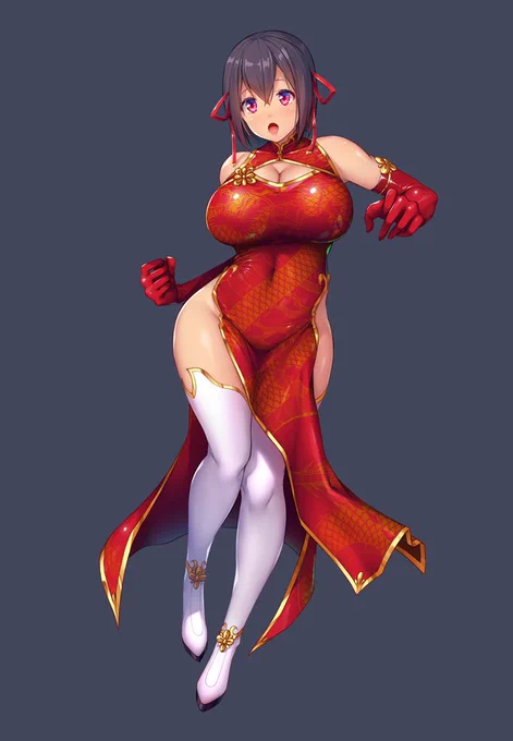 ぴっちりスーツ退魔師 朱雀ノ宮火凛18歳。1/8魔物の血が入っているので汗とか涎などの体液には軽い催淫(媚薬)効果がある。自分も影響を受ける。おっとりゆるフワ系かと思いきや極度の加虐嗜好。ドS。虐める対象は男女問わない。雛子や紫苑を虐めてみたいと思っている 
