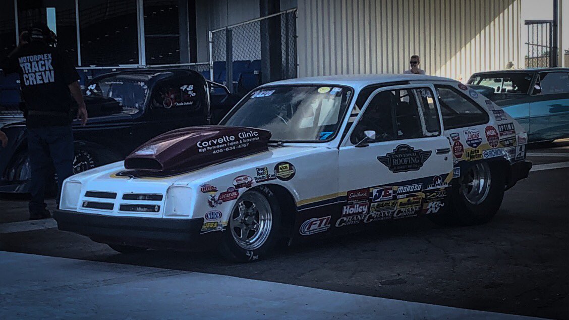 Just a few more days and the Chevette will be set on 9.90 at the @NHRA Spring Nationals! 

#supergas #teamracepak #teamMT #ngksparkplugs #imracefuels #lucasoilproducts #universalroofing #jclmotorsports