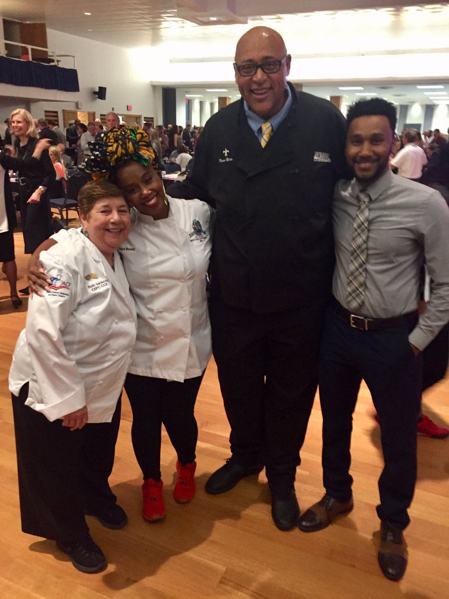 ChefKevinBelton's tweet photo. Chef Ruth Varisco from Nunez Community College and @cheftoya who graduated Nunez. Talk about some talented and wonderful people and chefs! @chrisboudy and I very lucky to be around such incredible women. @ACFNO #bestchefsoflouisiana #nola #chefsassociation #cheflife #culinary https://t.co/eV8fhErQ67