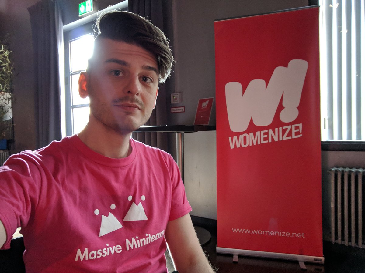 michaelkoloch's tweet photo. A bit tired, but I'm hyped to see some cool talks at #womanize #gamesweekberlin https://t.co/pYQXJZW4pB