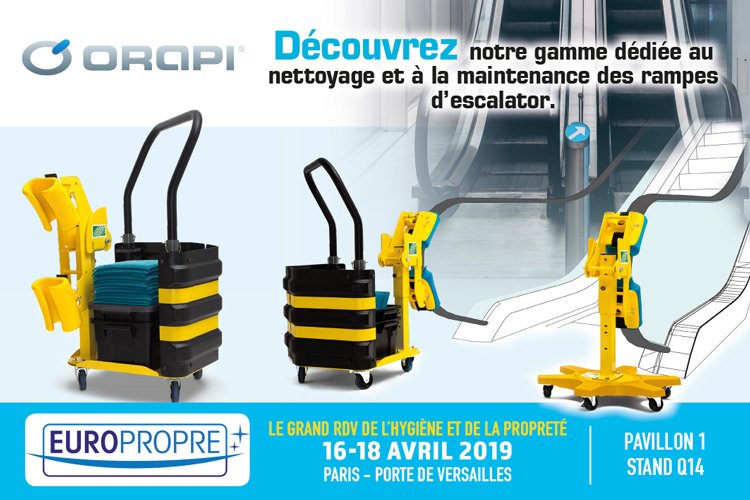 Les rampes d'escalator transportent des charges élevées de bactéries pathogènes et de virus. Leur nettoyage régulier est indispensable pour réduire la transmission des maladies. Rendez-vous au salon #EuroPropre, Paris Porte de Versailles - stand Q14.
