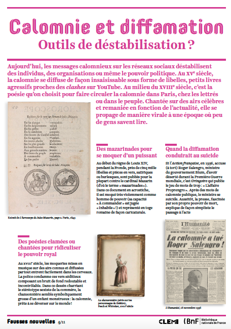 ViSassoon's tweet photo. Désinformation, mensonge, canular, propagande, la «fausse nouvelle» est sans cesse remise au goût du jour. @LeCLEMI et @laBnF proposent une magnifique expo pédagogique sur un phénomène qui ne date pas d'hier! Téléchargez les affiches =>  https://t.co/moHllbRBtw  #fakenews #infox https://t.co/Pbi3UzpHvO