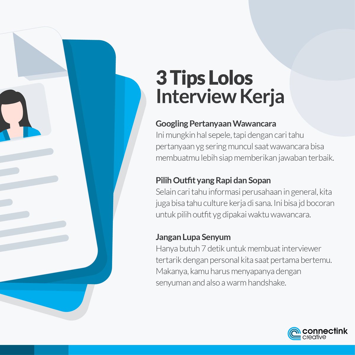 connectinkmedia's tweet photo. Nyatanya, Banyak juga yang gugur disaat interview kerja. Penyebabnya bisa jadi bermacam-macam, Salah satunya tidak bisa memaparkan kelebihan diri secara baik. https://t.co/AVZnl3IGus