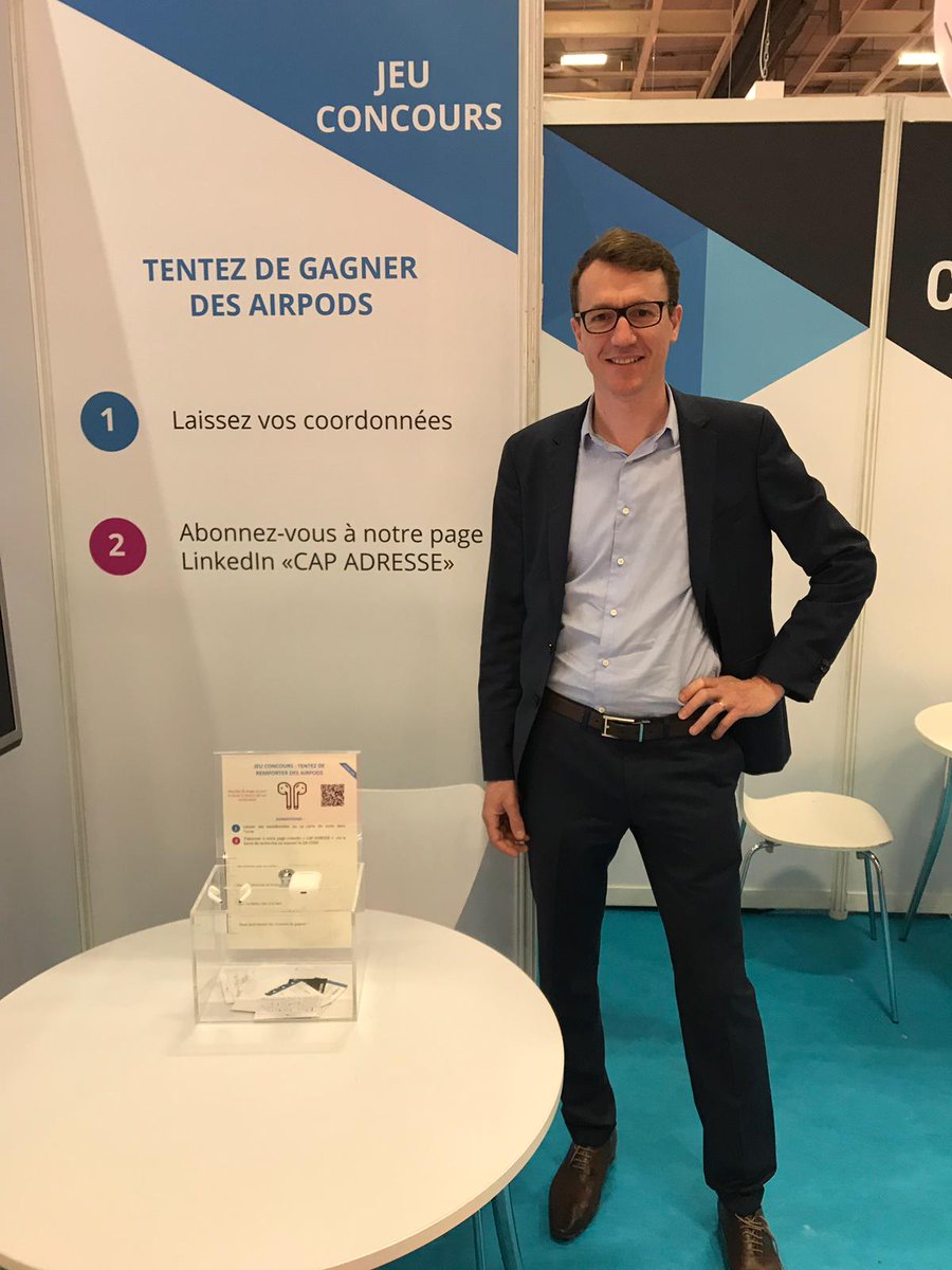 Capency_fr's tweet photo. Deuxième jour au salon @EMarketingParis pour @CapAdresse : Venez nous rencontrer stand G30 et notamment notre CEO ! Comme nous sommes très joueurs, nous avons organisé un #JeuConcours alors n'hésitez pas à y participer! 😉 https://t.co/qZqqHgX8qW