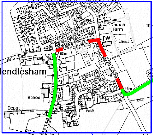 Suff_highways's tweet photo. The full length of Church Road and Front Street, #Mendlesham as shown below, will be closed on 11 April for emergency repairs. The closure will be in place between 9am and 3.30pm, please follow the diversion. #SuffolkRepairs https://t.co/bDUISNy7Rh