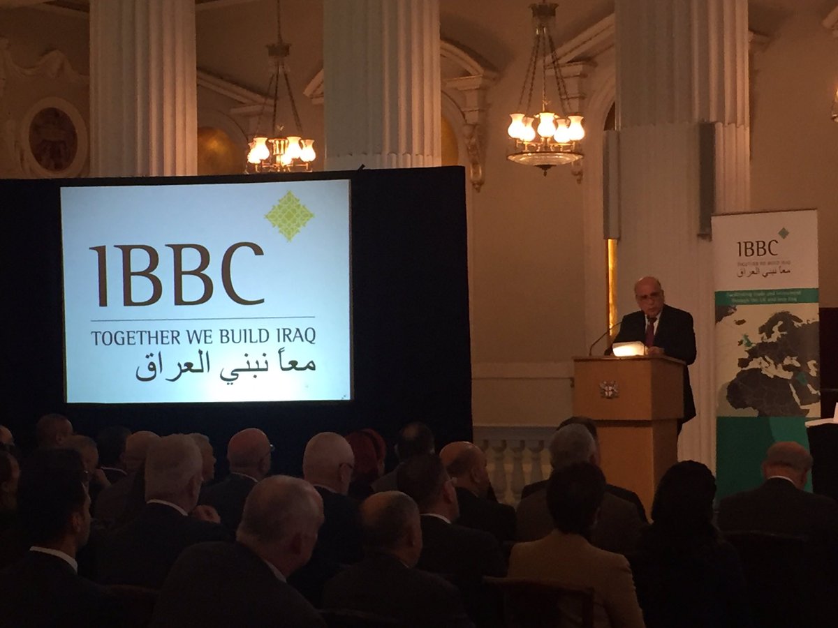 IBBC_London's tweet photo. Dr Fuad Hussein, Deputy Prime Minister of #Iraq states he is delighted to be at the IBBC conference and states his desire to build the private sector in #Iraq, fight corruption, modernise institutional processes and improve ease of doing business. #IBBCSpringConference https://t.co/Lk44yctKSm