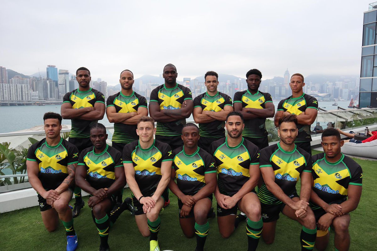Jamaica_Rugby's tweet photo. Jamaica Rugby Football Union 7s Team from last weekend Hong Kong7s. Thanks for all the love! https://t.co/w6vMv7ltu7