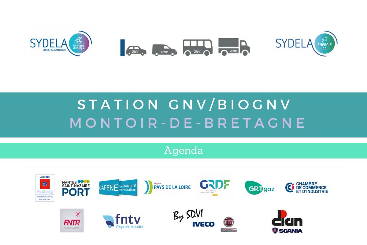[Agenda] Future station GNV/bioGNV à Montoir-de-Bretagne. ⛽️🍃

Le <a href="/SydelaEnergie44/">SYDELA ENERGIE 44</a> vous convie à une matinée d’information et de partage dans le cadre du projet de station #GNV #BioGNV à Montoir-de-Bretagne.

🗓️mardi 4 juin
📍Montoir-de-Bretagne
Infos ➡️bit.ly/2VEhbcg
