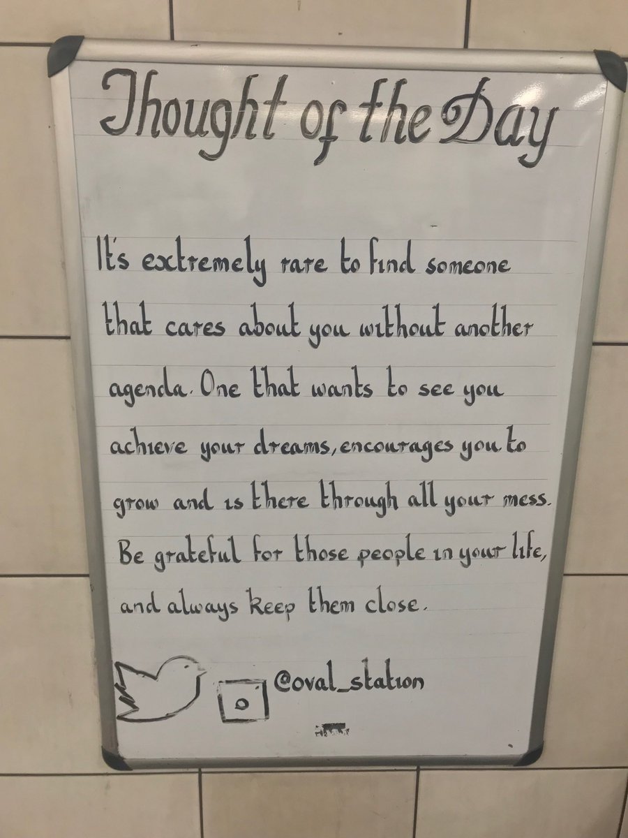 Wednesday 10th April 2019 Thought Of The Day From Oval Station