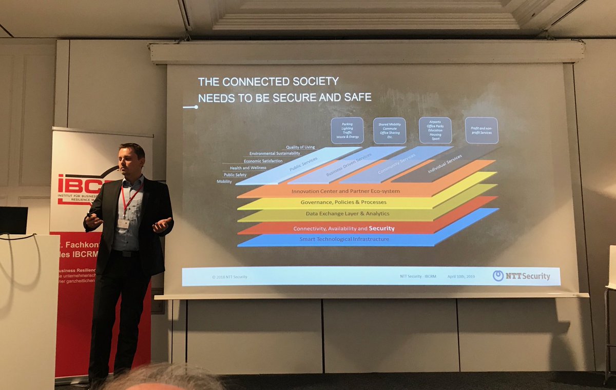 069BeHarnisch's tweet photo. Christian Koch, NTT Security at #IBCRM2019 #IBCRM The connected society needs to be smart AND safe! https://t.co/2n0RlgeJUc