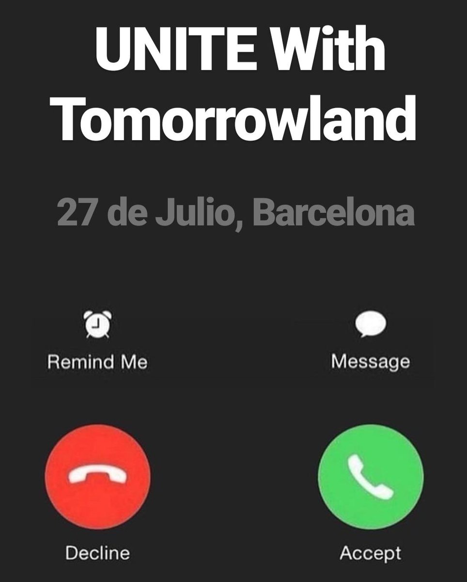 UNITE With #Tomorrowland te está llamando. 📞 Para tener acceso privilegiado a la preventa, regístrate aquí tomorrowland.com/en/unite-spain…