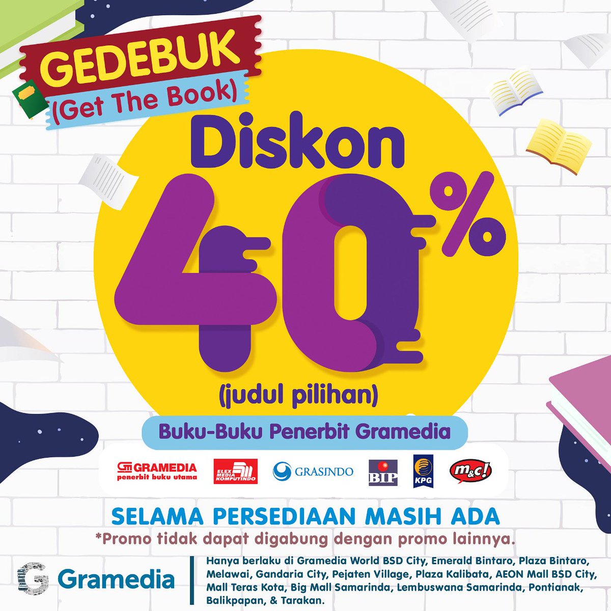 GEDEBUK (GET THE BOOK) | DISKON 40% (JUDUL PILIHAN TERBITAN GRAMEDIA) | SELAMA PERSEDIAAN MASIH ADA
