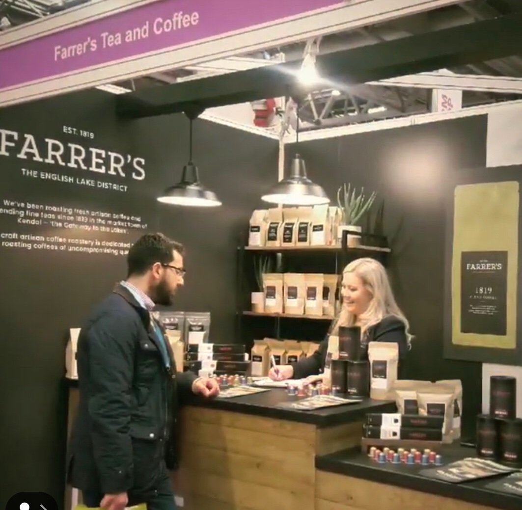 Today is the last day @farmshop_deli don’t forget to pop along and hear about our exciting new products and meet some of our team. Great to be there with some fellow Cumbrians showcasing what we do best. #coffee #tea #farrers