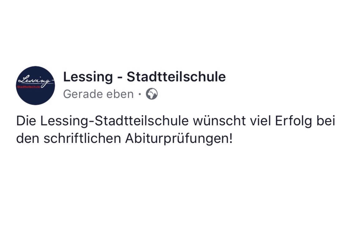 LessingSTS's tweet photo. Die Lessing-Stadtteilschule wünscht viel Erfolg bei den schriftlichen Abiturprüfungen!
#abiturprüfung #abitur #prüfung #prüfungen #klausuren #vielerfolg #vielglück #lessing #lessingstadtteilschule #stadtteilschule #anmeldung #schule #harburg #bildung #respekt #toleranz #hamburg https://t.co/kUsTvW8Tyi
