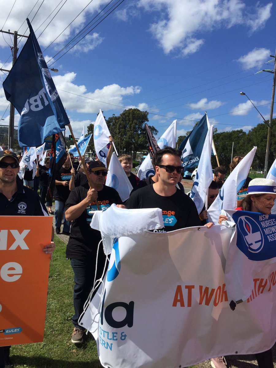 CCUnions's tweet photo. What a day with workers and community members out in Gosford today, sending the message loud and clear that we’re ready to #ChangeTheGovernment and #ChangetheRules ! https://t.co/nOrlhAT51k