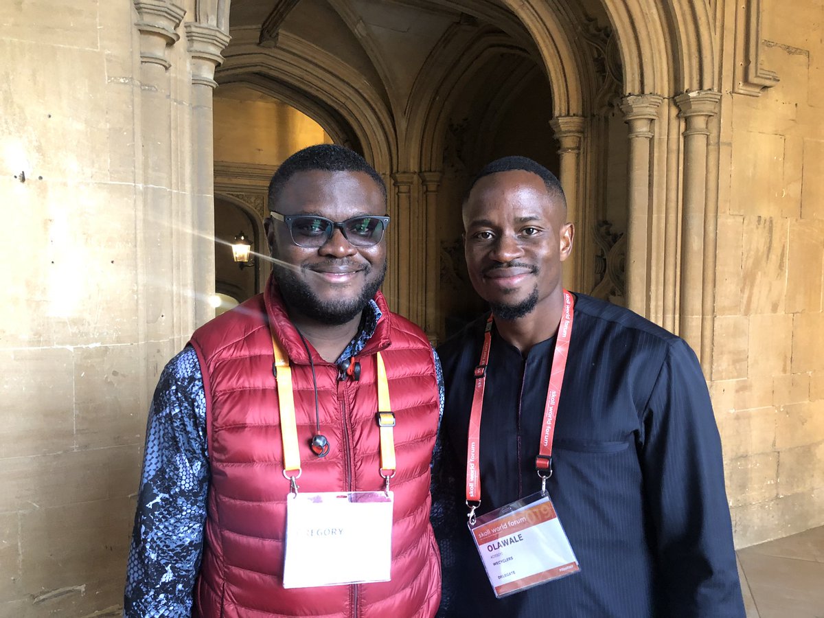 Adelani's tweet photo. Great to meet my Ghanaian brother, Gregory Rockson from @mPharmaHealth (google them π) who is one of the 2019 Skoll Awardees for Social Entrepreneurship. #SkollWF #acceleratingpossibility @SkollFoundation https://t.co/cgVnloAXJi