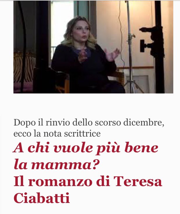 ubikfoggia's tweet photo. Giovedì 11 aprile ore 19
#ubiklive #foggia
@teresaciabatti “Matrigna”
@solferino https://t.co/guyVUlT2q7